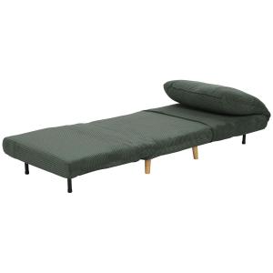 Bäddsoffa Stolsäng 2-i-1 Grön av Manchester och Metall för Sovrum och Vardagsrum Gästsäng med Justerbar Madrass 82 x 89 x 83 cm