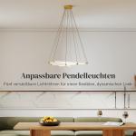 Taklampa LED Modern Guld och Vit Metall för Vardagsrum Takarmatur med 5 Justerbara Ljusstavar Unik Design och Bra Ljusspridning 50W