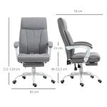 Kontorsstol Skrivbordsstol Svart av Tyg och Metall för Kontor Ergonomisk med Justerbart Ryggstöd och Fällbar Funktion