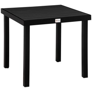 Trädgårdsbord i Komposit 4 Personer, Underhållsfritt Matbord i Aluminium och Plast, Modern Design för Uteplatsen, Svart, 80 x 80 x 74 cm