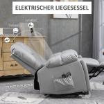 Elektrisk TV-Fåtölj Seniorstol Mörkgrå av Tyg och Metall för Vardagsrum Relaxstol med Ståhjälp och Bekväm Stoppning