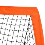 Fotbollsmål Minimål Orange av Metall och Oxford Tyg för Barn Utomhus Set om 2 Hopfällbara Mål 183 x 90 x 90 cm