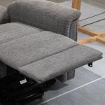 Elektrisk TV-Stol med Uppresningshjälp, Bekväm Relaxfåtölj i Tyg, Justerbar Liggfunktion för Seniorer, Grå, 89 x 96 x 108 cm, 170 kg