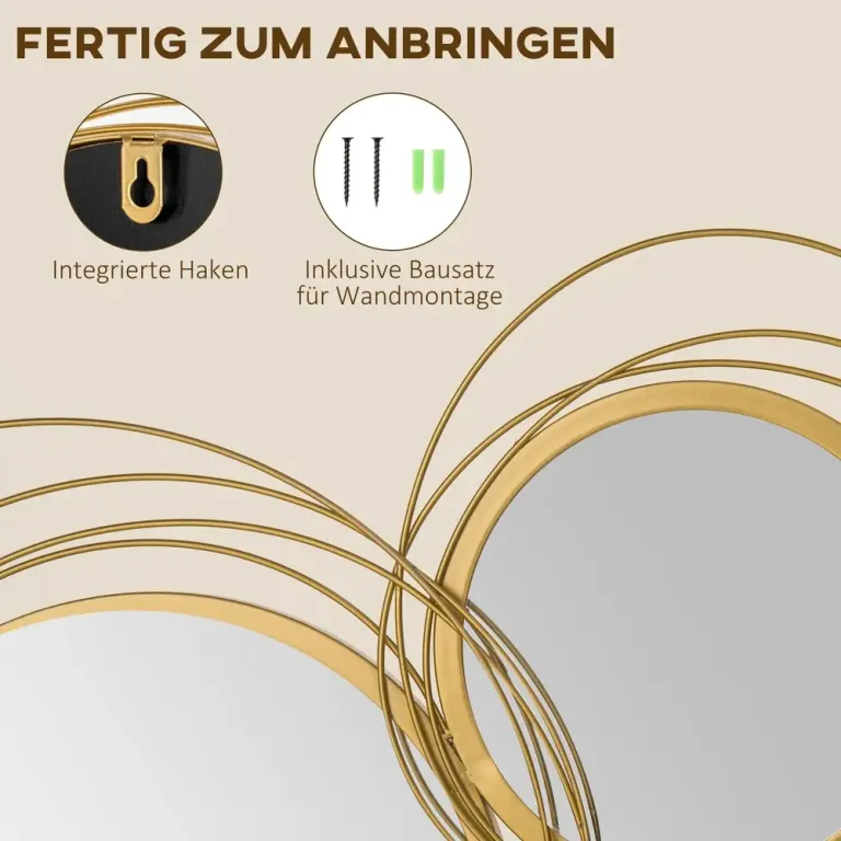 Spegelset Väggspeglar Guld av Glas och Metall