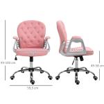 Kontorsstol Chefsstol Ergonomiskt Vadderat Ryggstöd PU Rosa 59,5 X 60,5 X 95-105 Cm