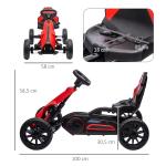 Trampbil Gokart Flerfärgad av Metall och Plast för Barn 3-8 År med Justerbar Sits och Handbroms Utomhusnöjen Kettcar
