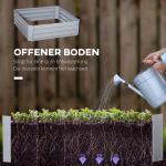 Blomlåda, Set med 2, Öppen Botten, Stålram, Grå, 100 x 100 x 30 cm (per st)