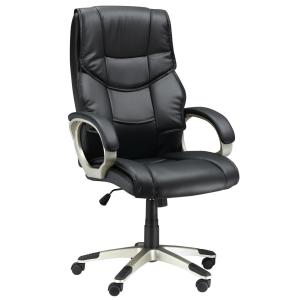 Kontorsstol Skrivbordsstol Svart Tyg och Metall för Kontor och Hem Höjdjusterbar med Vippfunktion Ergonomisk 114-124 Cm