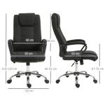 Kontorsstol med Vippfunktion och Nackstöd, Ergonomisk Skrivbordsstol, Vridbar, Linne, Svart, 62 x 76 x 110–119 cm