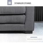 Bäddsoffa 2-Sits i Linnetyg, Kompakt Soffa som Bäddas ut till Säng, Praktisk Gästsäng med Träben, Grå, 147,5 x 75 x 85 cm