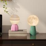 Planetarisk Bordslampa Set med 3 Färger och USB i Plast, Vit