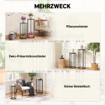 Blomställer 2-pack Hexagonal Svart Metall för Trädgård och Balkong Modern Design Väderbeständig Krukhållare