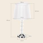Bordslampa Sänglampa Silver av Glas och Metall för Sovrum USB Uppladdningsbar Kristallampa E27 23 x 23 x 45 cm