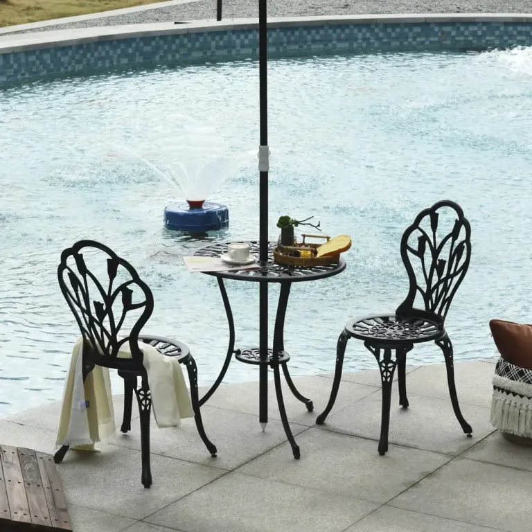 Matgrupp i Aluminium för 2 Personer Stilren Utemöbel