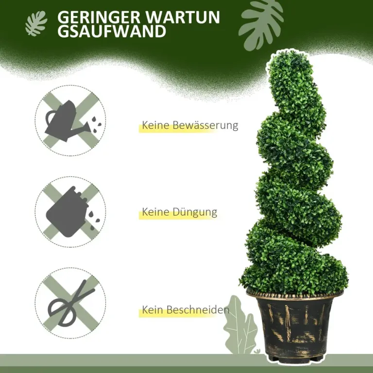 Konstgjorda Buxbomsträd 2-Pack i Kruka 90 cm 30 x 30 x 90 cm