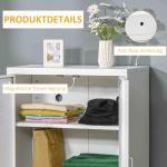 Arkivskåp Stabil Vit Metall för Förvaring i Kontor och Hem med Magnetisk Lamelldörr och Hyllplan Robust Konstruktion 75 x 33 x 110 cm