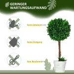 Konstgjorda Växter Buxbom Grön av Plast för Vardagsrumsdekoration Set om 2 UV-Beständig Konstgjord Växt i Blomkruka Dekorativ 60 cm