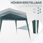 Hopfällbar Paviljong Partytält UV-Skydd Stål och Grön Polyester Inklusive Bärväska för Trädgård och Balkong Portabel 2,4 X 2,4 M