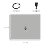 Sidopaneler Sidoväggar Ljusgrå av Polyester för Trädgårdspaviljong 4 Delar med Krokar Ersättningsvägg för Partytält 302 x 205 cm
