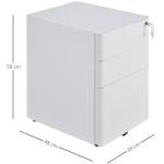 Rullcontainer Mobilt Arkivskåp 3 Lådor Kontorsskåp Stål Vit 39 X 48 X 59 Cm