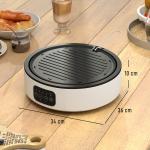 Kokplatta Keramisk Dubbel Vit Glas och Metall för Matlagning och Grillning 2000 W Bordsspis med LED-Display 2 i 1 Funktion