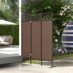 Rumsavdelare/Paravant, Vintage Design, 3-paneler, Brun + Svart, 148 x 33 x 181 cm