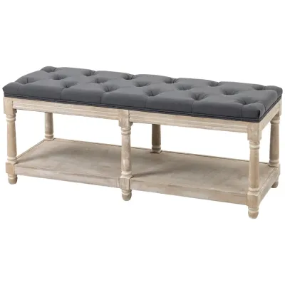 Skobänk Förvaringsbänk Grå av Linnelook 115 x 40 x 48 cm