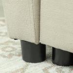 Bäddsoffa 2-Sits Soffa med Sovfunktion Beige av Tyg och Trä för Vardagsrum och Gästrum Vadderad Soffa med Förvaring