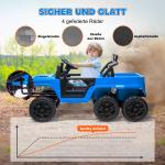 Elbil Barnbil Ljusblå av Plast och Metall för Barn 3-8 År 12V Terrängbil med Släp och Fjärrkontroll 2,5-4 km/h