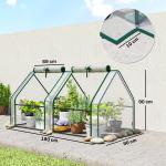 Drivhus Foliehus Väderbeständig Transparent Stål och PVC för Trädgård Vinterhärdig med Dörr Robust 180x90x90 cm