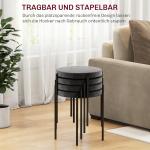 Kökspall, Set om 4, Stapelbar, Sammetslook, upp till 100 kg, Stålstomme, Mörkgrå, 41,5 x 41,5 x 46 cm