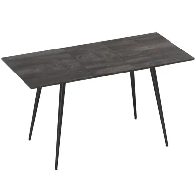 Matbord Utdragbart Grå MDF och Stål Bord med Iläggsskiva