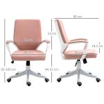 Ergonomisk Gamingstol i Rosa, Bekväm Kontorsstol med Svankstöd och Vippfunktion, Justerbar Arbetsstol för Spel, Rosa
