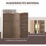 3-panels Rumsavdelare med Vikbar Skiljevägg och Vävmönster i Furu, Brun
