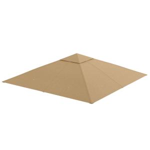 Ersättningstak till Paviljong, Vattenavvisande Takduk i Polyester, Passar de flesta standardramar, Beige, 2,98 x 2,95 m