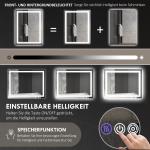 Badrumsspegel Väggspegel LED Silver av Glas för Badrum 80 x 60 cm med Belysning 3 Ljusfärger Touch Omkopplare IP44