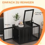 Hundbur Hundhus Svart av Metall för Medelstora Hundar Transportbur med Dörrar Hundlåda för Hemma Robust Design 80 x 50 x 56,5 cm