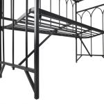 Rosenbåge med Integrerad Bänk Dekorativ Trädgårdssoffa med Spaljé för Klätterväxter Stabil Metallkonstruktion Svart 115 X 50 X 203 Cm