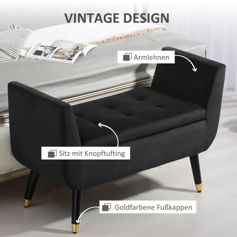 Sittbänk med Förvaring i Sammet Ljusgrå 107 x 42 x 65 cm