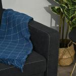 Bäddsoffa Hopfällbar 2-Sits med Sovfunktion Justerbar Vinkel Tygsoffa för Vardagsrum Svart 148 X 82 X 89 Cm