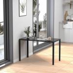 Matbord Köksbord Svart av Härdat Glas och Metall för 4 Personer Modernt Matbordsset med LED Belysning 120 x 60 x 75 cm