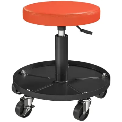 Verkstadspall Höjdjusterbar med Hjul 38–50 cm, Orange