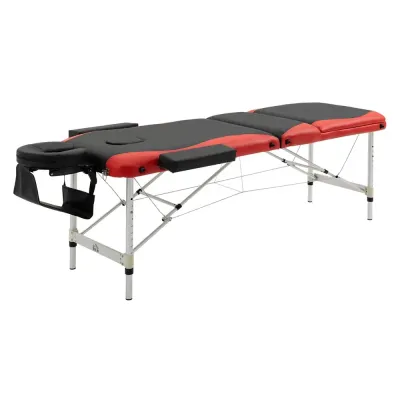 Hopfällbar Massagebänk i Aluminium, Röd
