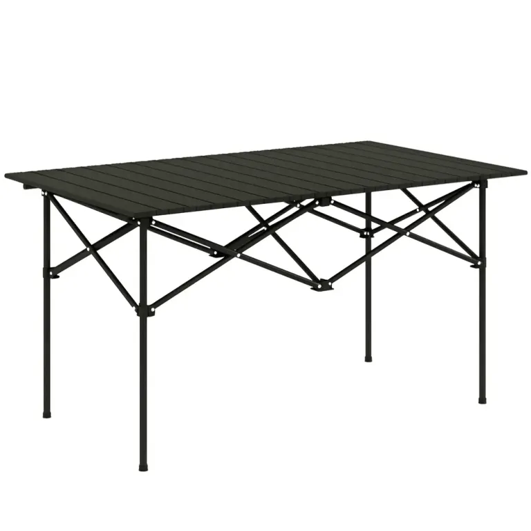 Hopfällbart Campingbord med Roll-Up Bordsskiva 95 x 55 cm