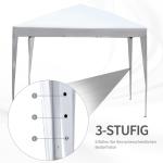 Hopfällbar Pop-up Paviljong, Portabelt Partytält med UV-Skydd, Enkel Montering för Trädgårdsfest och Event, Vit, 2,95 x 2,95 m