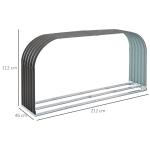 Vedställ Vedförvaring Vedhylla 0,85 M³ Stål Väderbeständig för Utomhusbruk Grå 208 X 46 X 112 Cm