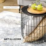 Soffbord Sidobord Set om 2 Svart av Stål för Vardagsrum och Modern Inredning Scandi Design med Förvaringsutrymme Praktisk