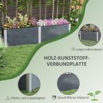 Upphöjd Bädd Växtlåda Grå av Metall för Trädgård och Balkong Grönsaksbädd med Öppen Botten Örtbädd 200 x 50 x 56 cm