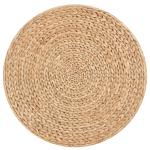 Pall med Förvaringsutrymme Fotpall med Förvaringslåda Avtagbart Lock Halmrotting Khaki Ø43 X 43 Cm