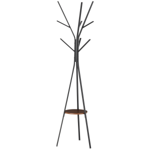 Klädhängare i Scandi Design, 7 Klädkrokar, Svart + Brun